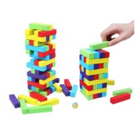 Дженгадайска кула 48 елемента, С цветни блокчета (270754) Дженга - дървена забавна игра с цветни бло, снимка 2 - Образователни игри - 33560158