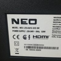Телевизор NEO LED-43418 UHD SW На части, снимка 2 - Телевизори - 32714028