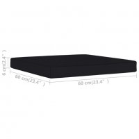 Палетна възглавница за под, 60x60x6 см, черна, плат, снимка 5 - Възглавници - 40240654