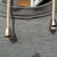 Сив суитчър с качулка и срещащи се джобове. Размер L, XL. , снимка 2 - Суичъри - 40522264