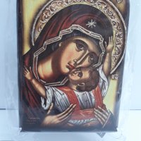 Икона на платно А5 на Пресвета Майка Богородица Закрилница - ръчна изработка . Модел А. , снимка 6 - Икони - 37796923