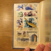Колекция от 100 стари пощенски марки - синя корица  - птици, риби, цветя, красиви местности, видни л, снимка 4 - Филателия - 40792355