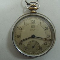 № 7272 стар джобен часовник SATURN  UMF RUHLA , снимка 4 - Антикварни и старинни предмети - 43122157