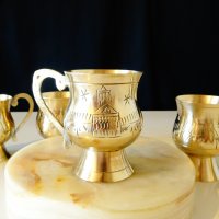 Месингови чаши Тадж Махал. , снимка 3 - Антикварни и старинни предмети - 26656433
