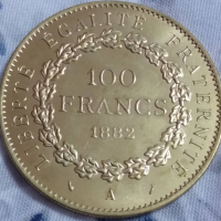 100 франка Франция 1882 копие, снимка 2 - Нумизматика и бонистика - 36575970