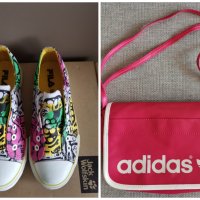 Оригинални FILA,  Adidas - сет рисувани кецове и чанта, снимка 1 - Маратонки - 36801923