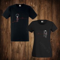 Тениски с щампа за Свети Валентин - дамска тениска + мъжка тениска , снимка 1 - Тениски - 27767804