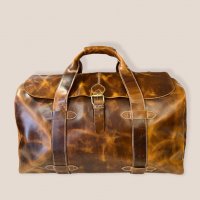 Пътна винтидж чанта от естествена кожа в кафяво, снимка 1 - Чанти - 37037769