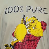 Нова мъжка тениска с трансферен печат 100% PURE SPORTSMEN, цвят екрю, снимка 2 - Тениски - 28263474