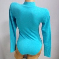 ПОСЛЕДЕН БРОЙ! синьо боди с бикина L - българско производство, снимка 2 - Блузи с дълъг ръкав и пуловери - 26801969