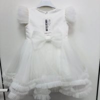 Бяла официална рокля Размери -6м.12м.18м.24м.36м. Цена -58 лв, снимка 3 - Бебешки рокли - 40883221