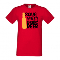 Мъжка тениска Save Water Drink Beer 5,Бира,Бирфест,Beerfest,Подарък,Изненада,Рожден Ден, снимка 4 - Тениски - 36387465