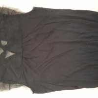 Черна блуза с дантела и перли , снимка 2 - Тениски - 28354365