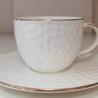 Стилен комплект за кафе и чай от костен порцелан, снимка 4 - Чаши - 28630135