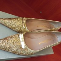 Златисти официални обувки Euro Donna, снимка 5 - Дамски елегантни обувки - 36717444