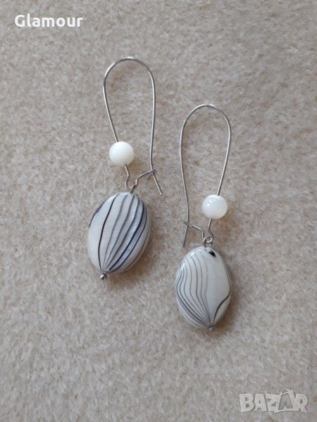 Обеци със седеф, снимка 1