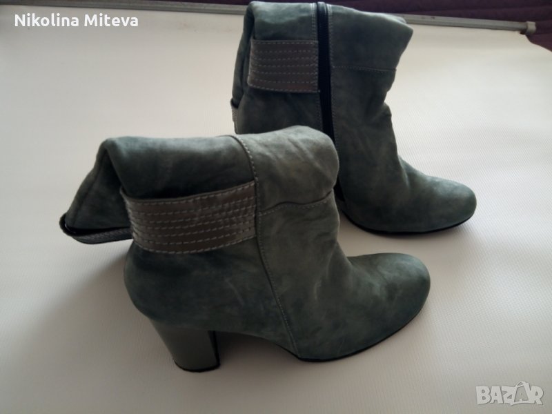 Сиви велурени ботуши, снимка 1