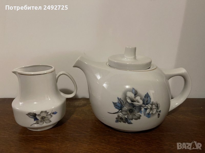 Чайник и латиера, български порцелан, снимка 1