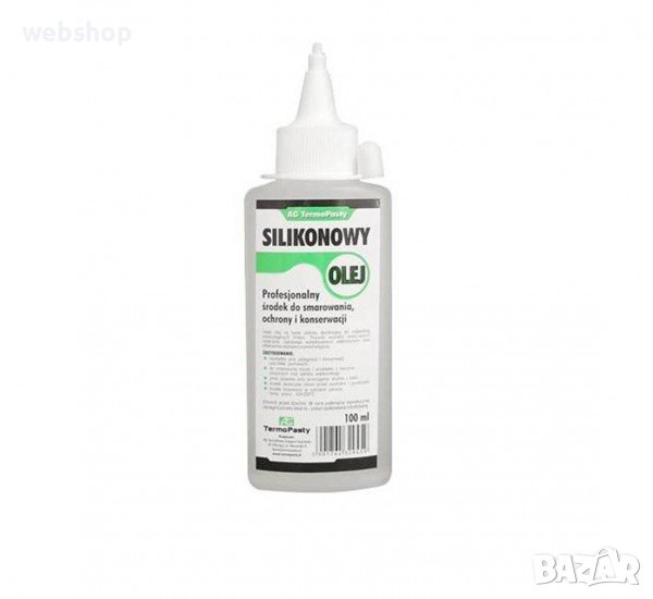 Смазка силиконово масло, олио, високотемпературно, до 200°C, флакон, 100ml, снимка 1