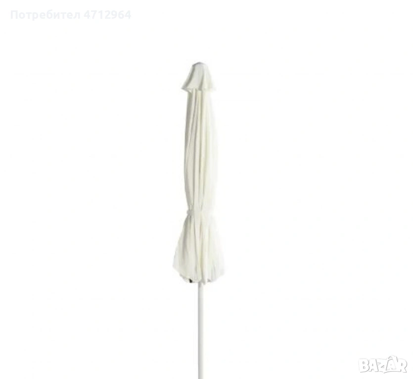 Усилен Плажен чадър – 250 см, бял, без стойка NS6352 "ултра високо качество", снимка 1