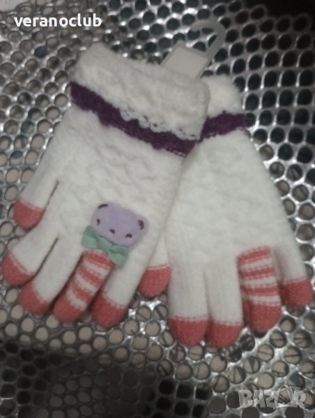 Ръкавици за момиче Бели Лукс, снимка 1