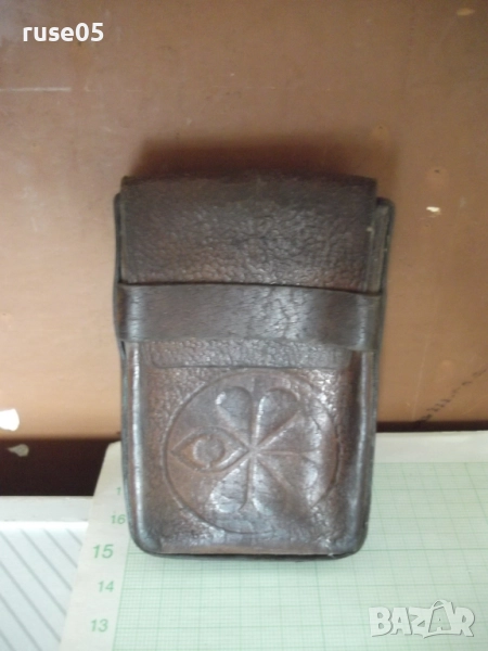 Калъф кожен за цигари от м-н "СБХ" от соца, снимка 1