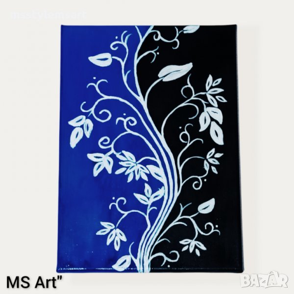 Black and blue"! Абстрактна картина!, снимка 1