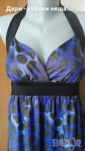 Цветна рокля, със сребристи нишки👗🍀S,M👗🍀арт.2030, снимка 1