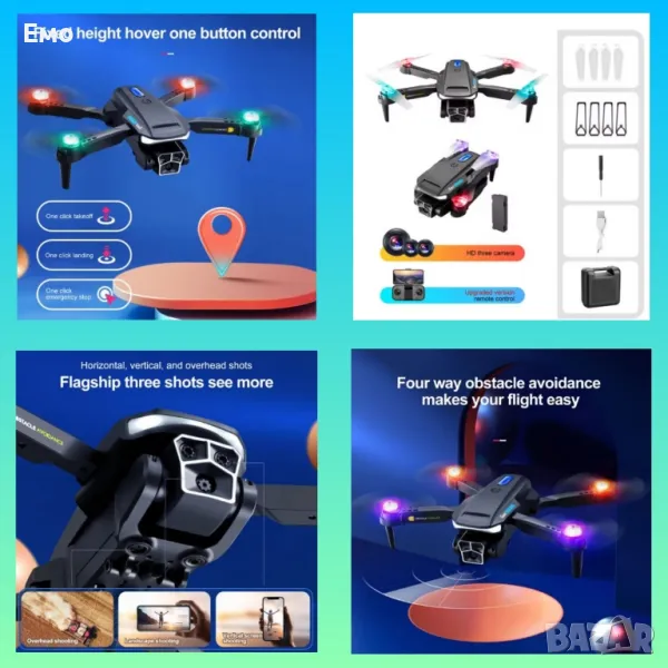 Радиоуправляем дрон с 4K HD камера и три камери - S82, снимка 1