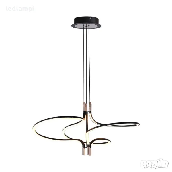 LED Полилей 30W Дизайн Златно + Черно Тяло Топло Бяла Светлина, снимка 1