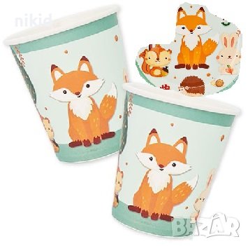 Горски животни 8 бр картонени чаши парти рожден ден, снимка 1