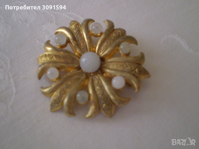 Старинна брошка цвете , снимка 1
