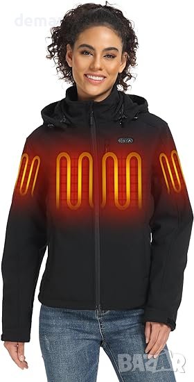 ORORO Дамско яке с отопление и на ръцете, 5 топлинни зони, М, черно, снимка 1