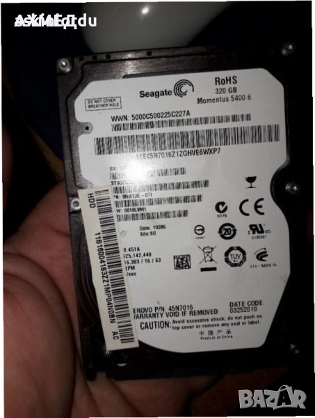 Твърд диск 320GB Seagate Momentus 5400.6 - ST9320325AS 30 лв, снимка 1