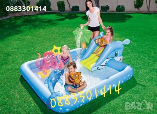 Огромен басейн с пързалка и фонтан Детски кът , снимка 1