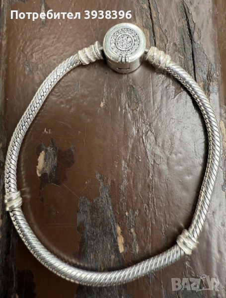 сребърна гривна Pandora + сребърен синджир, снимка 1