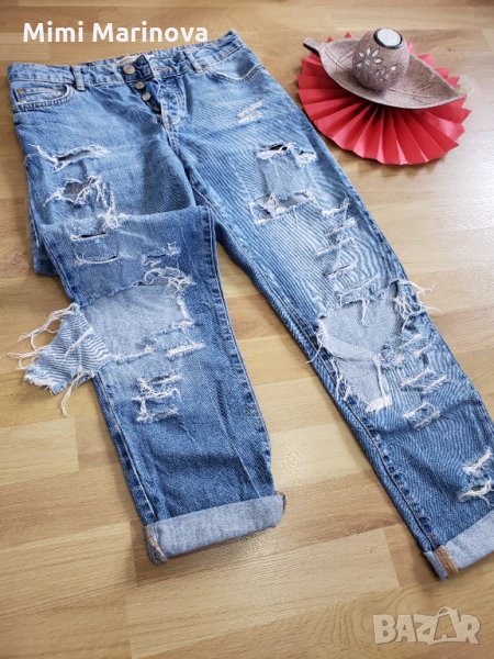 Дънки с кръпки Бершка, снимка 1