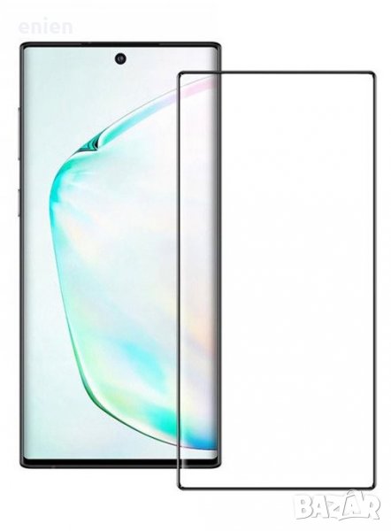 3D Извит стъклен протектор за Samsung Galaxy Note 10 / Черен, снимка 1