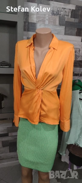Дамска елегантна оранжева блуза, снимка 1
