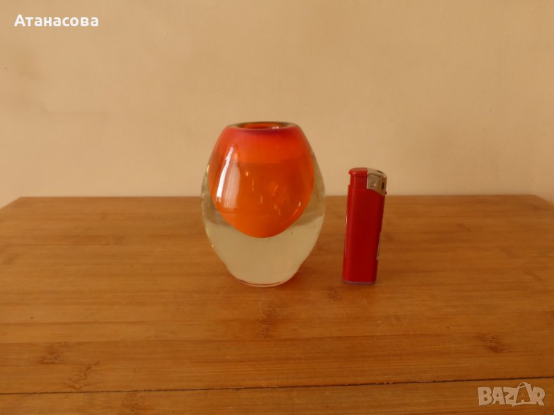 Малка стъклена ваза Мурано 1970 г, снимка 1