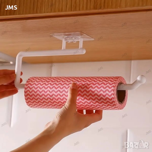 Стенен държач за хартиени кърпи за баня, кухня без пробиване, 2цвята, снимка 1