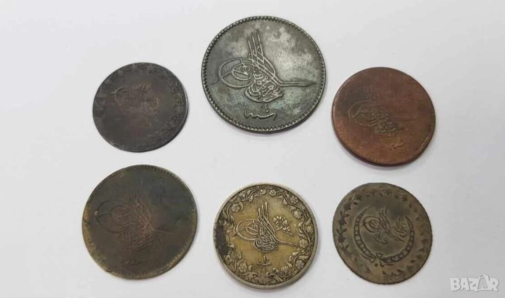 Стари отомански османски монети 20 век Тугра  Запазете си част от историята , снимка 1