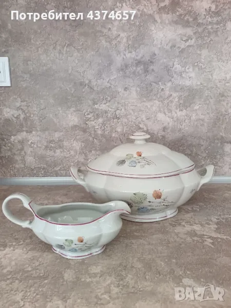 Порцеланов супник и сосиера, снимка 1
