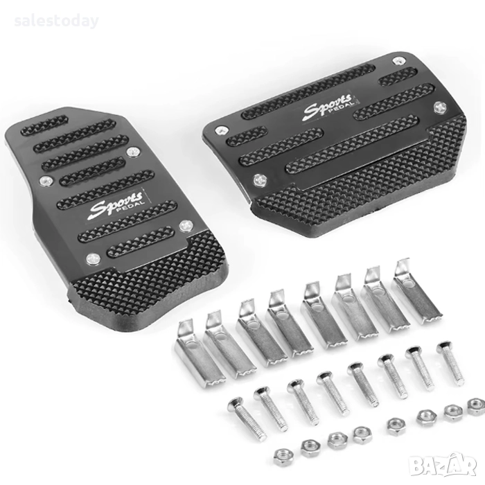 Алуминиеви подложки за педали, 2бр, Черни, Спортни подложки, снимка 1