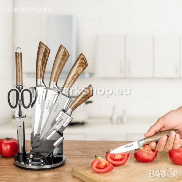  Професионален комплект ножове 8 части с поставка, снимка 1