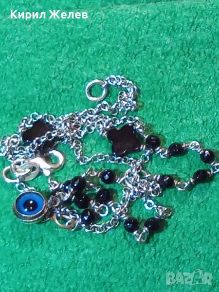 КРАСИВО СРЕБЪРНО ЕФИРНО КОЛИЕ СРЕБРО 925 с ВЕНЕЦИАНСКО СТЪКЛО 25810, снимка 1