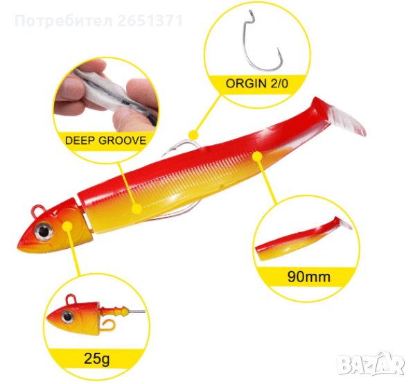 Силиконова примамка Black Minnow - 7 гр./7 см. - 15 лв., снимка 1