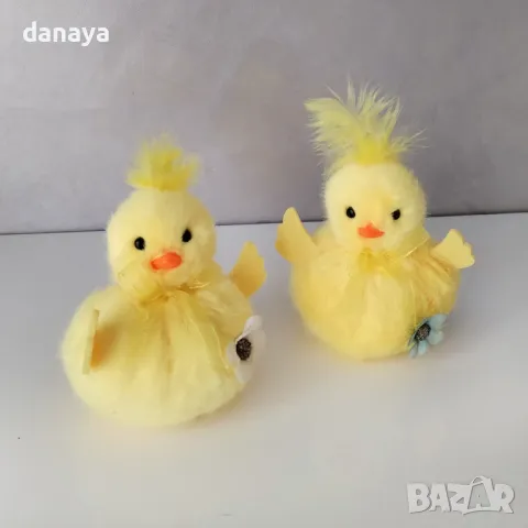 5702 Великденска украса Пухкаво жълто пиленце, 9 см, снимка 4 - Декорация за дома - 49139164