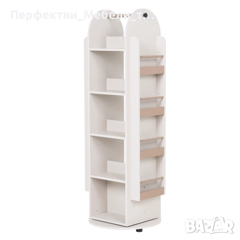 Въртяща се дизайнерска лавица-въртящ се стилаж,въртяща се етажерка в капучино,здрава,висока етажерка