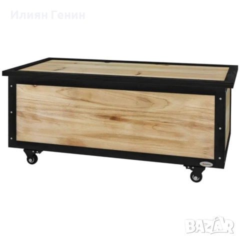 Градинска кутия за съхранение Outsunny, 121 литра, 2 колела